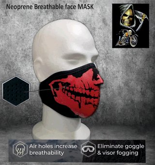 Máscara de Neopreno con Estampado de Calavera