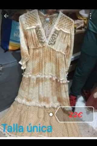 Vestido Largo Estilo Boho Beige