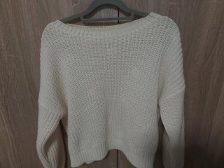 Jersey de Punto Blanco crema