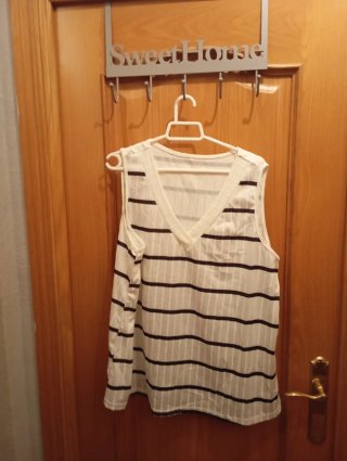 Camiseta sin mangas a rayas