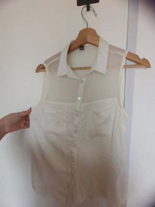 Camisa sin mangas blanca Talla M