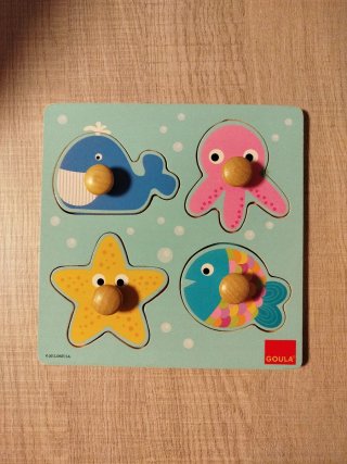 Puzzle de madera Goula con animales marinos