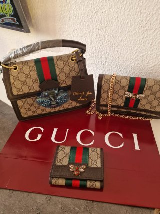 Set de 3 Bolsos y Cartera Gucci