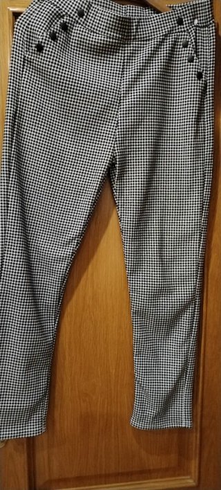 Pantalón Estampado Blanco y Negro