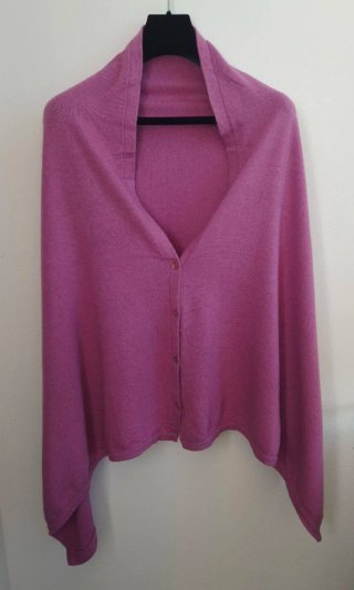 Poncho / Capa de Mezcla de Cachemira Rosa