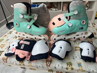 Patines de Niña Oxelo Talla 34-36 con Protecciones