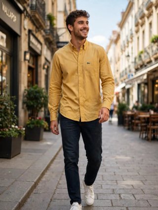 Camisa Lacoste Vintage Amarilla