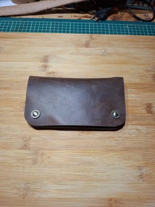 Cartera Motera de Cuero Marrón