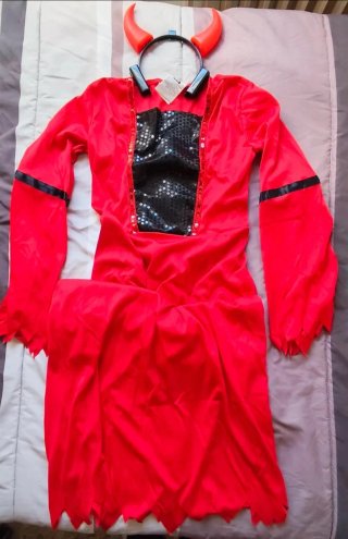 Disfraz de Diablesa para Niña. Talla 10-12 años