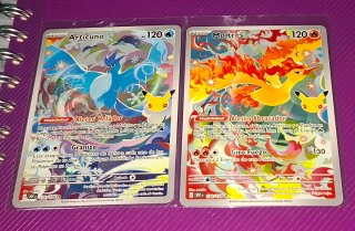 Cartas Pokémon Articuno y Moltres 30 Aniversario
