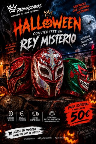Pack 3 Máscaras de Lucha Libre Rey Máscaras