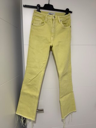 Pantalón Vaquero Zara Amarillo Talla 34