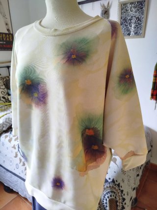 Sudadera estampada flores Zara Basic M