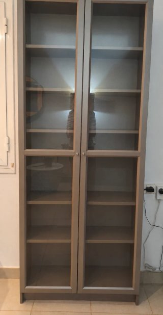 Estantería de Salón con Puertas de Cristal