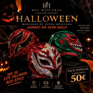 Pack 3 Máscaras Lucha Libre Mexicana Halloween