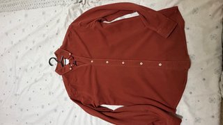 Camisa Zara Ajustada Roja Talla M