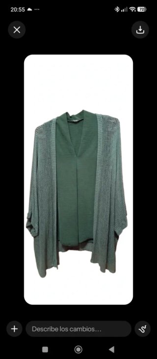 Conjunto de Blusa y Chaqueta Verde