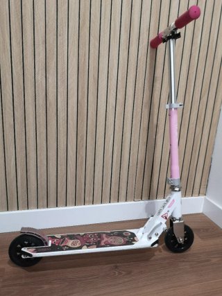 Patinete Plegable Oxelo Blanco y Rosa