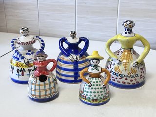 Collezione di 5 Campane in Ceramica Vintage
