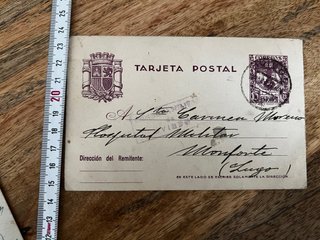Tarjeta Postal censura militar guerra  civil