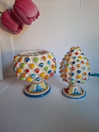Pigna e mezza pigna siciliana in ceramica