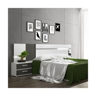 Dormitorio Cabra cabecero y mesitas blanco grafito