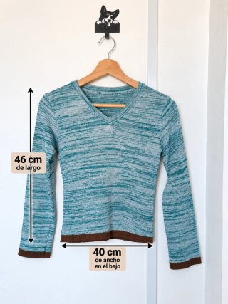 Suéter de punto cuello en V