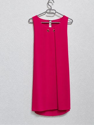 Vestido Fucsia Elegante Sin Mangas