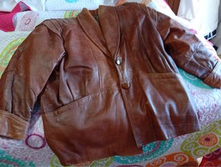 Chaqueta de Piel Auténtica Marrón
