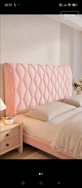 Funda para Cabecero de Terciopelo Rosa