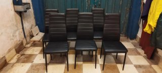 Set de 6 Sillas de Comedor Negras