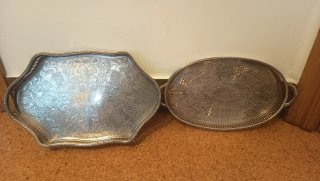 Lote 2 Bandejas Plateadas Viners y Valero
