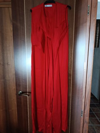 Vestido largo rojo Zara