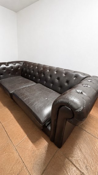 Sofá Chesterfield de Piel Marrón