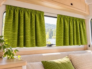 CORTINAS CARAVANA/CAMPER • VERDE • RETRO •