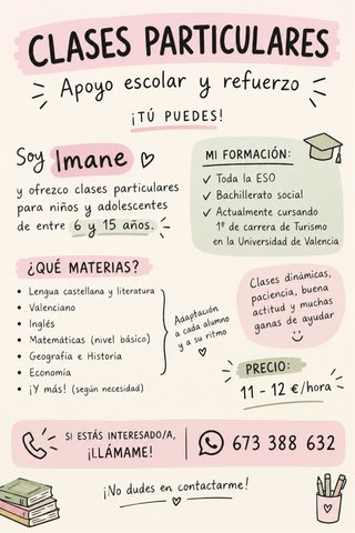 Clases particulares y apoyo escolar
