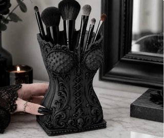 Soporte para brochas de maquillaje estilo corsé