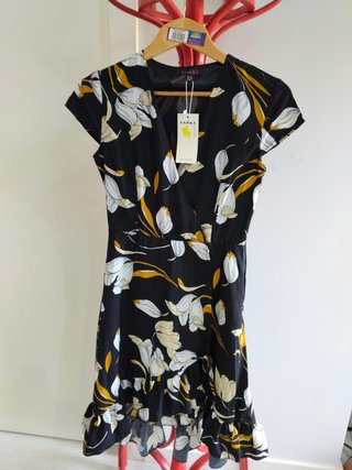 Vestido Tenki Negro Estampado Talla M