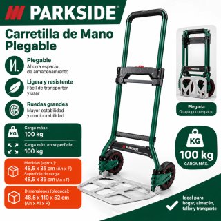 Carretilla de Mano Plegable Parkside