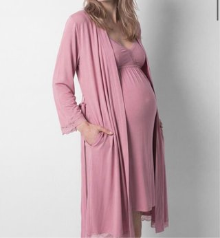 Conjunto Bata y Camisón Premamá