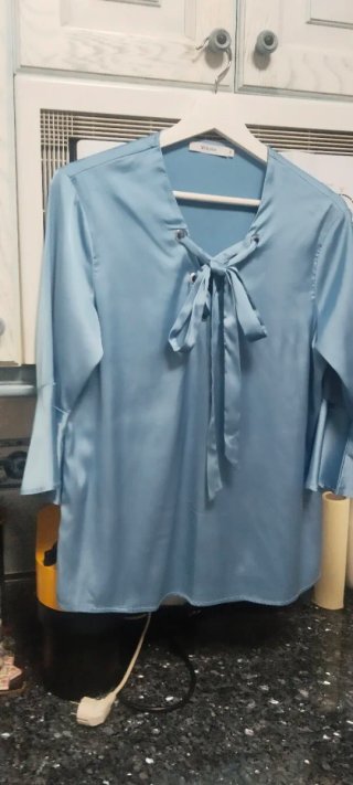 Blusa de Raso Azul