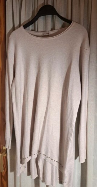 Jersey de viscosa y algodón beige oversize