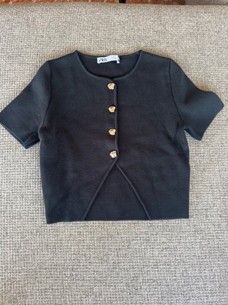 Jersey Negro Zara botones plateados