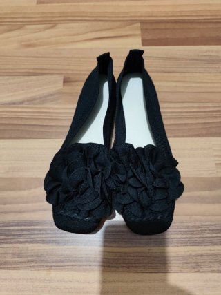 Bailarinas Negras con Flor Talla 40