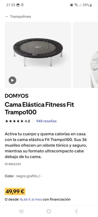 Cama Elástica Domyos Fit Trampo100