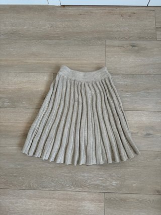 Falda de punto beige