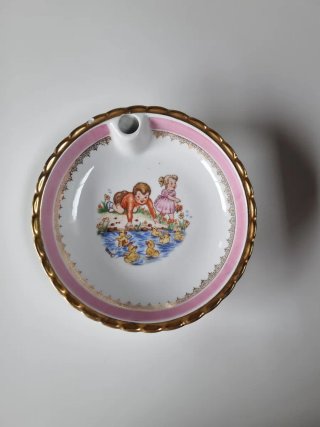 Calentador de Papillas Vintage de Porcelana