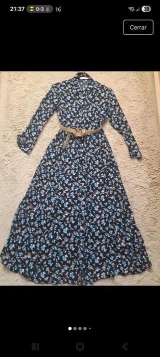 Vestido largo floral negro