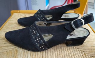 Zapatos Piel Destalonados Negros