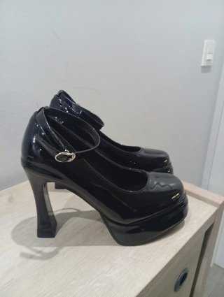 Zapatos de Plataforma y Tacón Negros Talla 36
